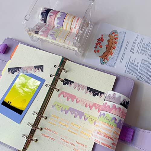 HAINAN Exquisito Rollo de Cinta Adhesiva Decorativa de Papel washi Ideal para álbumes de Recortes calendarios planificadores revistas álbumes de Fotos de Arte Cinta Decorativa para álbumes de