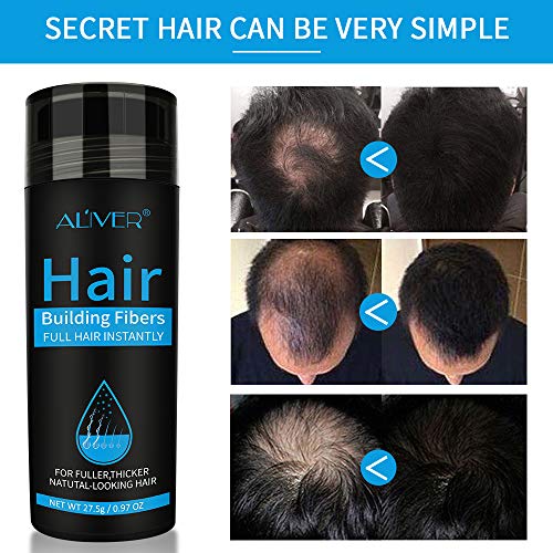 Hair Building Fibers, Nature Keratin Hair Building Fibers, Full Hair Instantly Hair Loss Concealer for Men and Women (marrón oscuro)