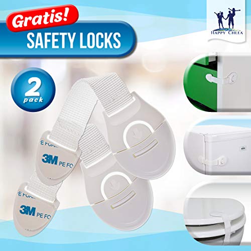 HAPPY CHLEA ® Protector de Esquinas para Bebes y Niños, Espuma Suave Protectores de Seguridad para Mesas Esquina – Protectoras Tecnología"Espuma Activa" GRATIS 2 Cerraduras de Seguridad (Blanco)