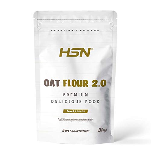 Harina de Avena de Sabores de HSN | Natural 3Kg = 60 Tomas | Instant Oatmeal | Ideal para Batidos, Tortitas de Avena y Claras | Sin Azúcares añadidos