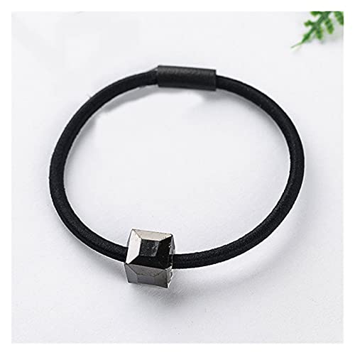 HarMonn Cuerdas para Mujer Cuerdas de Pelo Grande Cristal Elástico Banda de Goma para niña Accesorios para el Cabello Lazos de Pelo Venta al por Mayor (Color : Black)