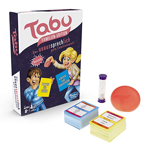 Hasbro E4941100 - Juego Familiar Tabú con Cartas para niños y Adultos, Juego Familiar, Idioma Alemán