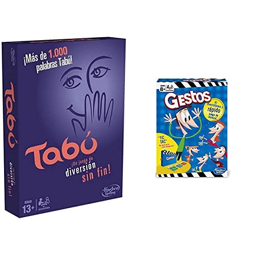 Hasbro Gaming Tabú Gaming Clasico Juego De Mesa, Multicolor, 26.7 X 20.1 X 5.1 + -Gestos Juego De Mesa, Multicolor (B0638105)