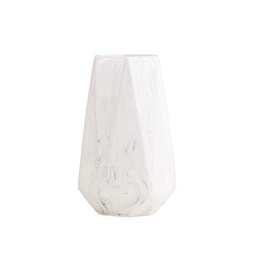 HCHLQLZ 20cm Mármol Blanco Decorativos Modernos Ceramica Jarrones de Flores para Mesa de Comedor Sala de Estar Idea Regalo para Cumpleaños Boda Navidad