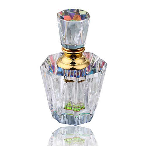 H&D Mini botella de perfume recargable de cristal transparente vintage de 3 ml (botella de perfume 2)