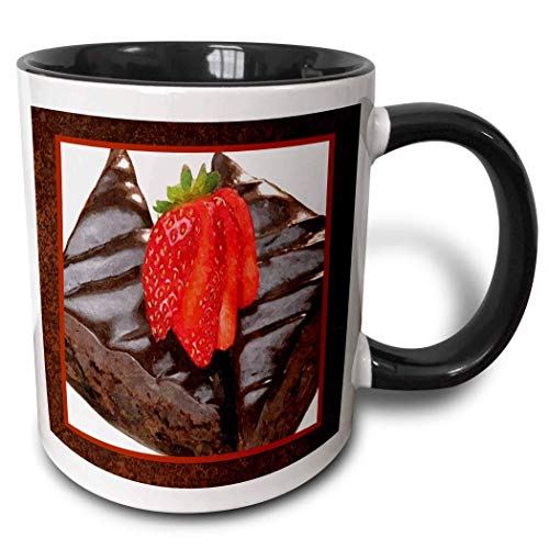 Hdadwy Novedad Taza de cerámica de 11 oz Taza de café divertida Regalo único Fudgy Ganache Brownies Taza negra de dos tonos Taza de café multicolor con borde y asa de colores para hombres y mujeres