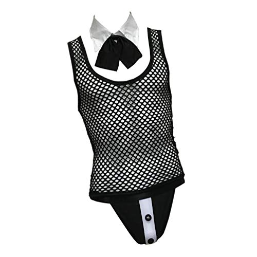 Healifty 3 Piezas Hombres Sexy Body Mesh Transparente Ver a Través de Encaje Ropa Interior Bragas Lencería Crossdress Bodys