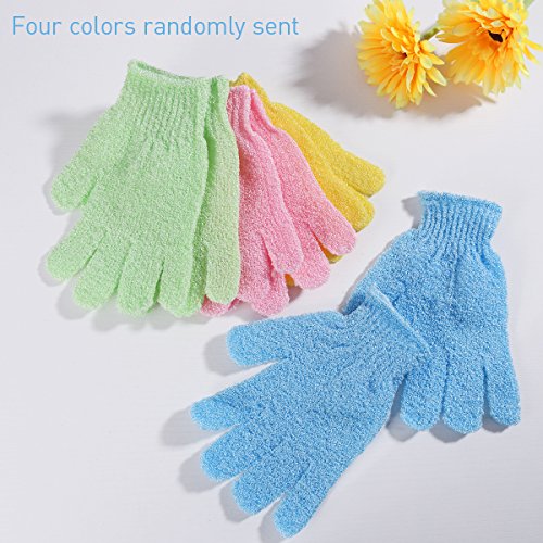 Healifty 4 pares de guantes exfoliantes de baño con esponja, para taburetes