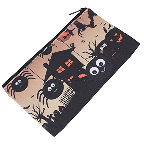 HEALLILY Bolsa de Maquillaje de Halloween Bolsa de Cosméticos Estuche de Lápices de Halloween Bolsa de Papelería para Estudiantes Adultos