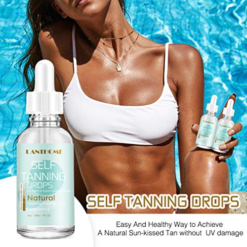 HEALLILY Gotas de Autobronceador Cara Corporal Autobronceador sin Sol Gotas de Aceite de Bronceado Tratamiento para Exteriores