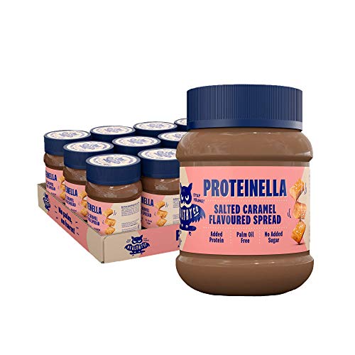 HealthyCo - Proteinella Crema para untar de Caramelo salado 400g - Un refrigerio saludable sin azúcar agregada, sin aceite de palma y proteínas agregadas - Un saludable para untar de chocolate