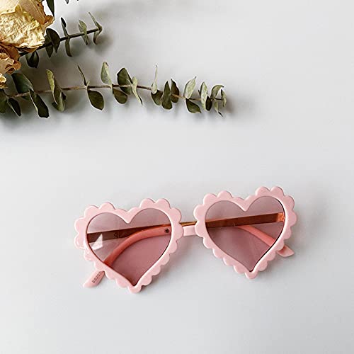 Heart Glasses Kids - Gafas de sol para niños y niñas, antirrayos UV, decoración de gafas para fotógrafo, protección ocular moderna, 6 colores, para todas las actividades al aire libre