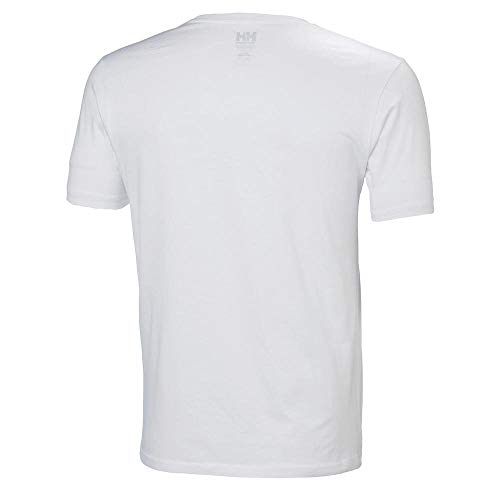 Helly Hansen T-Shirt Camiseta de Manga Corta Hecha de algodón, con Logo HH en el Pecho, Hombre, Blanco, XL