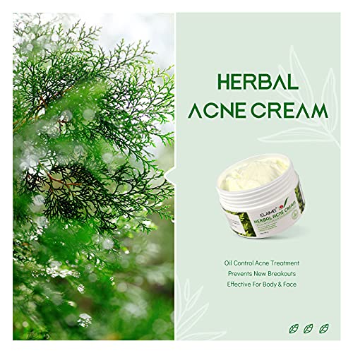 Herbal Acne Cream, Crema Antiespinillas, Crema Antiacné, Acné Tratamiento, Equilibrar el Agua y el Aceite, Elimina las Manchas de la Piel, Efectivo para Cuerpo y Rostro - 50g