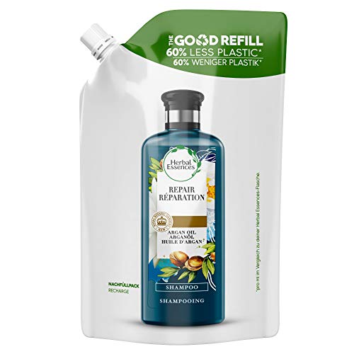 Herbal Essences Champú Recarga Ecológica Recambio Con Un 60% Menos Plástico Con Aceite De Argán De Marruecos Repara, 480 ml