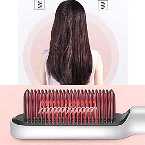 HHYSPA Hair Straightener Brush, 2 in 1 Hair Straightener,Professional Electric Hair Straightener Curler Anion Hair Straightening Comb,for Professional Salon at Home (Black)