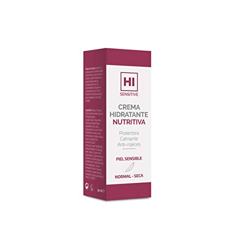 HI Sensitive | Crema Hidratante Nutritiva | Crema Facial Antioxidante y Calmante con Manteca de Karité | Hidratación Diaria para las Pieles Sensibles | Cara, Cuello y Escote