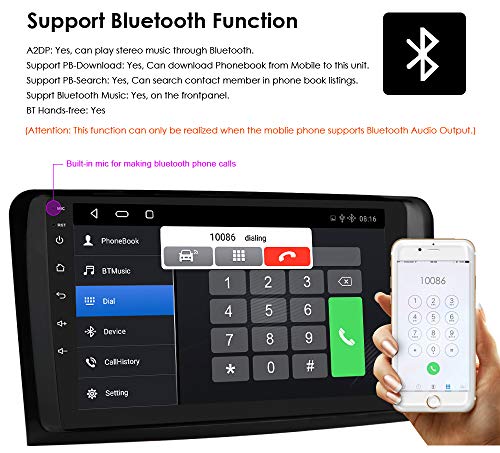 hizpo 9 Pulgadas Android 10 Autoradio Compatible para Benz ML & GL W164 2005-2012 GPS Navi Control del Volante Bluetooth Manos Libres WiFi 4GLTE DSP Dab Entrada de Vista Trasera USB
