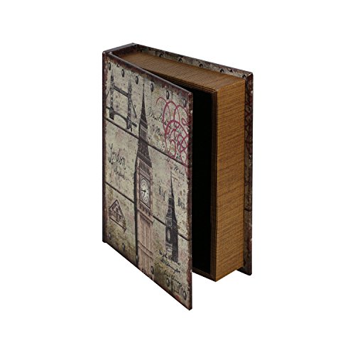 HMF 80961 Libro Segura"Ciudades" Conjunto de 3, Aspecto Antiguo, Caja de Caudales Camuflada, 32,5 x 23,5 x 7,5 cm