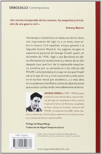 Homenaje a Cataluña (edición definitiva avalada por The Orwell Estate) (Contemporánea)