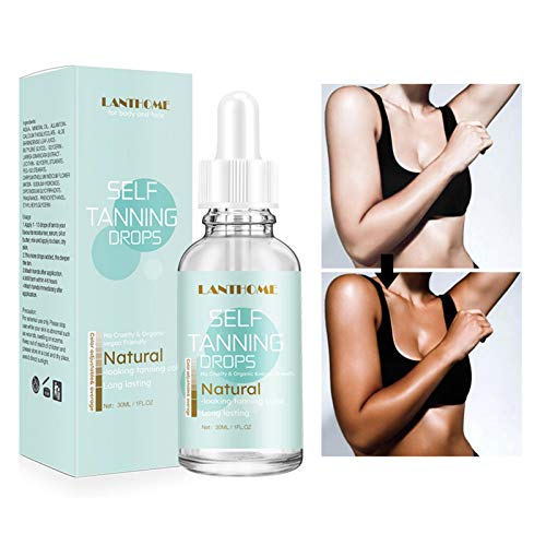 Hotsel Crema Bronceadora Corporal,Gotas Autobronceadoras, Loción Bronceadora Corporal para El Cuidado De La Piel Crema Bronceadora para El Cuidado Diario De La Piel 30 Ml para Dar Forma A Una