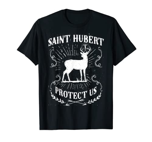 Hubert Ciervo Hubertus Patrono de los Cazadores Hombres Católicos Camiseta