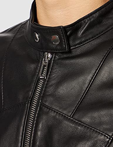 HUGO Libra Chaqueta de Cuero, Negro1, L para Mujer