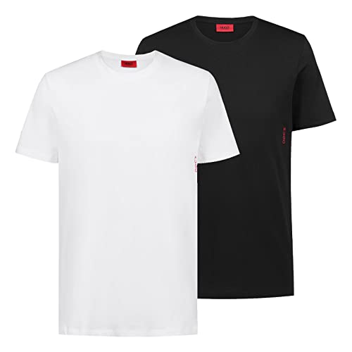 HUGO T-Shirt RN Twin Pack Camiseta, Color Blanco Abierto, L para Hombre