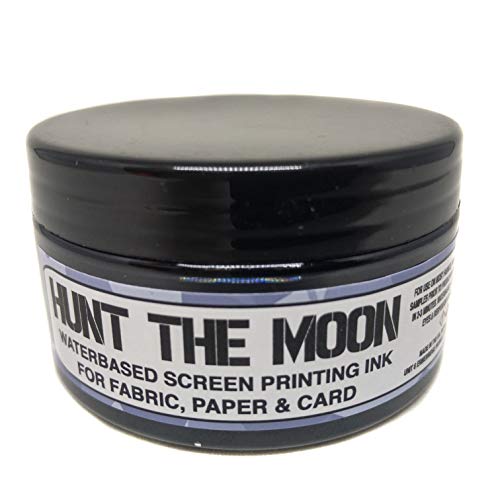 Hunt The Moon - Tinta para serigrafía a base de agua (2 unidades, 100 ml), color blanco y negro