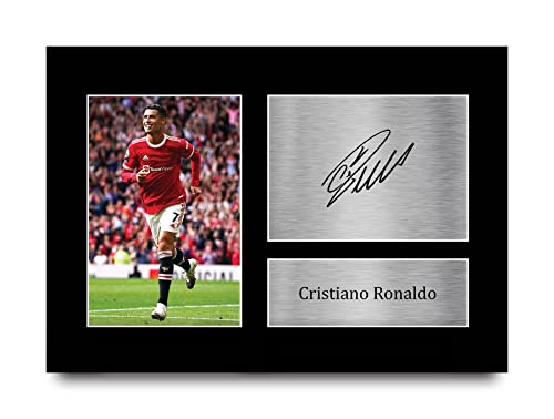 HWC Trading Cristiano Ronaldo Manchester United Man U Regalos Impresos Imagen De Autógrafo Firmado para Los Aficionados Al Fútbol Y Partidarios