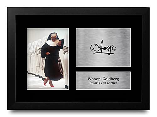 HWC Trading FR A4 Whoopi Goldberg Sister Act Deloris Van Cartier - A4 Framed Los Regalos Imprimieron La Imagen Firmada del Autógrafo para Los Fans De La Memorabilia De La Película - A4 Enmarcado