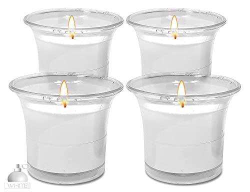 Hyoola Velas Votivas con Perfume – Velas Aromáticas en Vaso Transparente – Velas Perfumadas de Color Blanco – 12 Horas de Combustión – Pack de 4 – Hechas en Europa