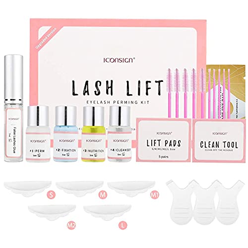 ICONSIGN Versión mejorada Kit permanente de pestañas lifting pestañas de pestañas postizas para levantamiento de pestañas, extensión Cilia, apto para salones de belleza