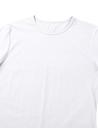 iiniim T-Shirt Body Entrepierna Abierta para Hombre Camiseta Camisa Manga Corta Mono Corto Algodón Ouvert Bodysuit Slim Fit White H M