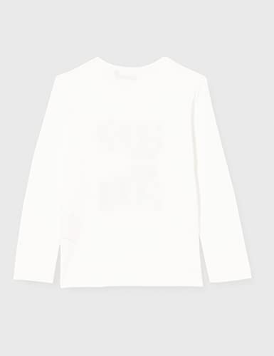 IKKS tee-Shirt Manches Longues cassé Camiseta, Blanco Hueso, 4 Años para Niñas