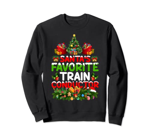 Iluminación Navidad Tren favorito de Santa Conductor Navidad Sudadera