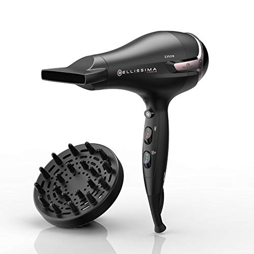 Imetec Bellissima K9 2300, Secador de pelo, seca y mantiene hidratado el cabello sin efecto rizado, 2300 W, tecnología de iones, 8 combinaciones de flujo de aire a temperatura, difusor incluido