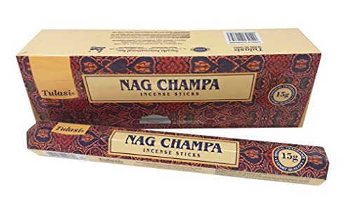 Incienso Aromático Nag Champa Natural, Incienso Natural Aromaterapia, Barras de Incienso, Caja 6 Paquetes de 20 Unidades c.u., Gran Duración