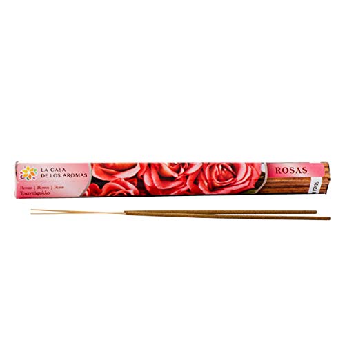 Incienso Rosas - Pack 1 Stick con 20 Varillas | La casa de los Aromas (20 Varillas - Pack 1 Sticks, Rosas)