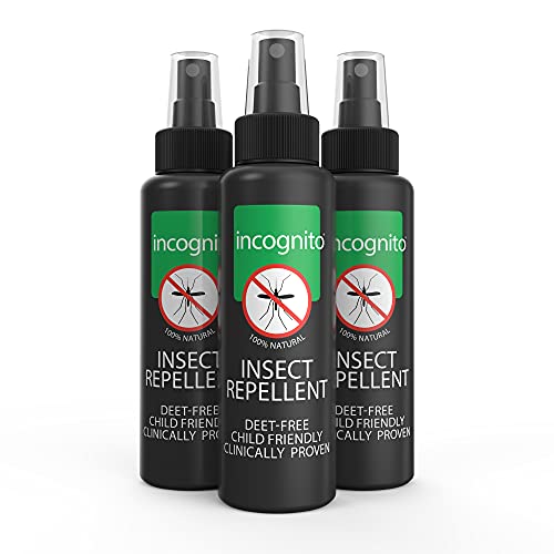 Incognito Spray Repelente de Mosquitos 100% Natural - 100 ml (paquete de 3)