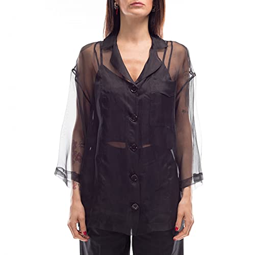 ISABELLE BLANCHE Camisa de seda negra Negro S