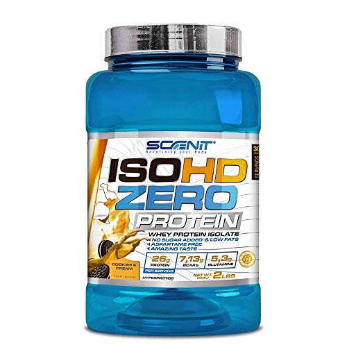 ISOHD Zero Protein | 100% whey protein isolate, proteinas whey para el desarrollo muscular | Proteinas para masa muscular con aminoácidos | proteinas whey isolate | 908 g (Galletas con nata)