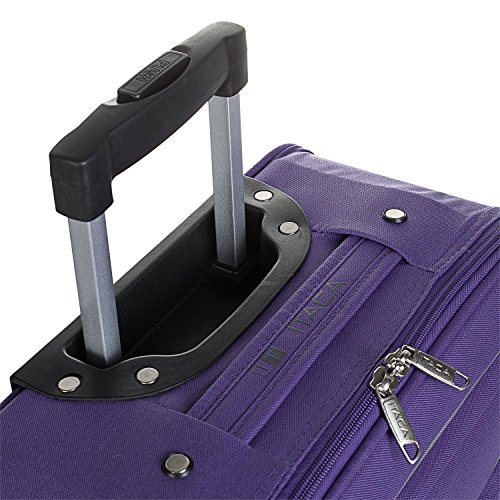 ITACA - Maleta Cabina Avion 55x40x20 Trolley 2 Ruedas de poliéster EVA. Equipaje de Mano. Pequeña Semirígida cómoda y Ligera. T71950, Color Morado