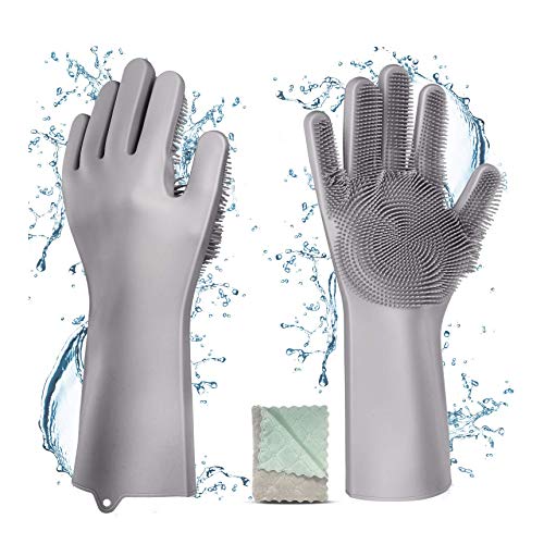 iwobi Guante Fregar Platos, Guantes de Silicona Mágicos Guantes de Limpieza mágicos de Silicona Resistente al Calor, Guantes de Limpieza mágicos