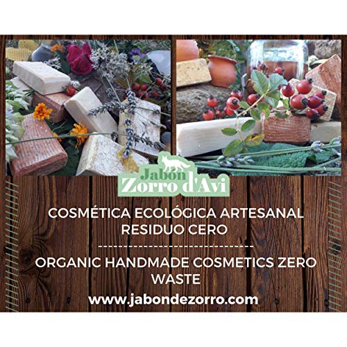 Jabón Zorro D’Avi | Jabón Natural Ecológico de Rosa Mosqueta | 120 gr | Antiestrías, Reafirmante y Regenerador | Jabón Biodegradable Zero Waste | Jabón Facial y Corporal | Fabricado en España