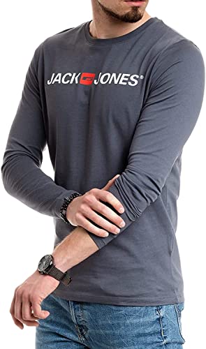 Jack and Jones Camiseta básica de manga larga de algodón para hombre Dark Slate Corp XXL