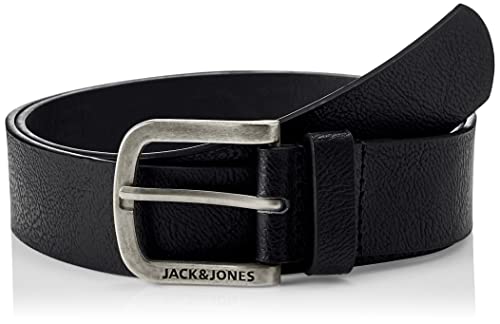 JACK & JONES Jacharry Belt Noos Cinturón, Negro (Black Detail, 105 para Hombre