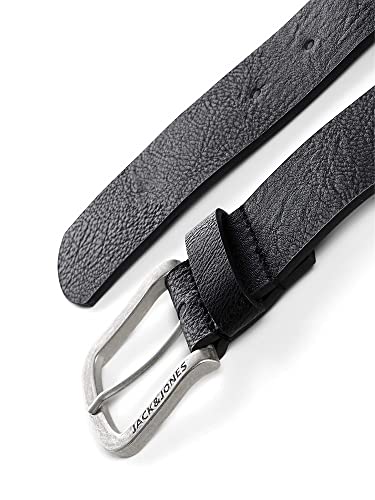 JACK & JONES Jacharry Belt Noos Cinturón, Negro (Black Detail, 95 para Hombre