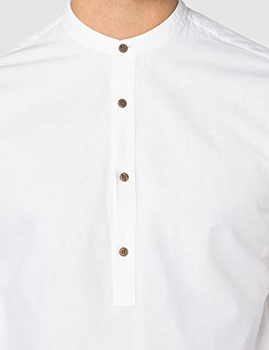 Jack & Jones Jprblasummer-Camiseta de Manga Corta (Talla L/S) Larga, Blanco/Ajuste: Slim fit, M para Hombre