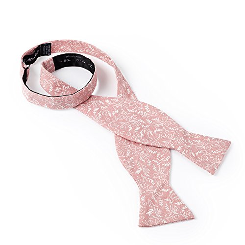 Jacob Alexander Men's Self Tie Freestyle Floral Bow Tie - Dusty Rose